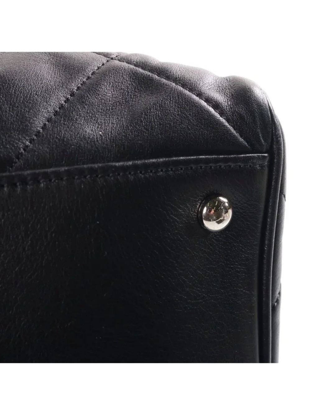 Chanel Paris London Door Latch Tote Bag Lambskin Black Silver 12